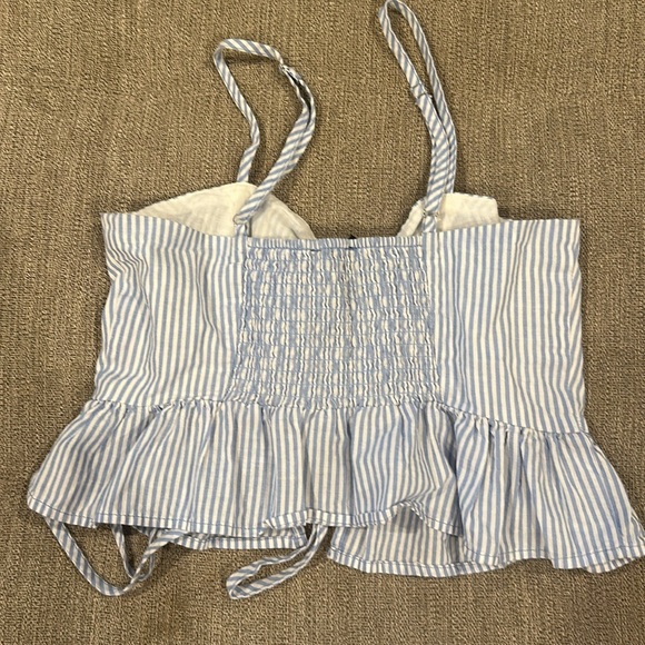Blue and White Cropped Tank - Picture 2 of 2